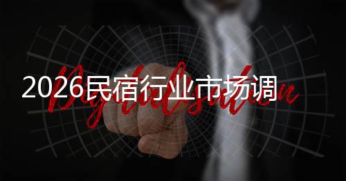 民宿及未展趋调研行业测来发市场势预
